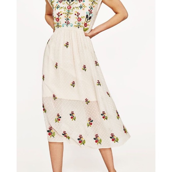 Zara Plumetis Embroidered Dress - Picture 3 of 9